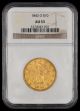 1842 O $10 Gold NGC AU53