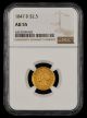 1847 D $2.5 Gold NGC AU55