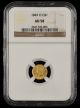 1849 O $1 Gold NGC AU58