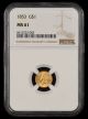 1853 Type 1 Gold $1 NGC MS61