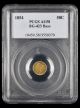 1854 California Fractional Gold 50C BG 423 PCGS AU58 Ex Bass Collection