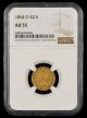 1854 O $2.5 Gold NGC AU55