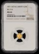 1871 California Fractional 25C Octagonal Gold NGC MS64 BG-714 