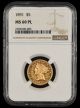 1891 $5 Gold NGC MS60PL