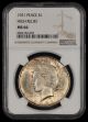 1921 Peace $1 NGC MS66 High Relief Toned