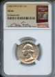 1958 Type B Washington Quarter NGC MS66 Bill Fivaz Signature Label