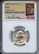 1964 Washington Quarter Type B Reverse NGC MS63 Bill Fivaz Signature Label