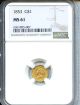 1853 $1 Gold NGC MS61